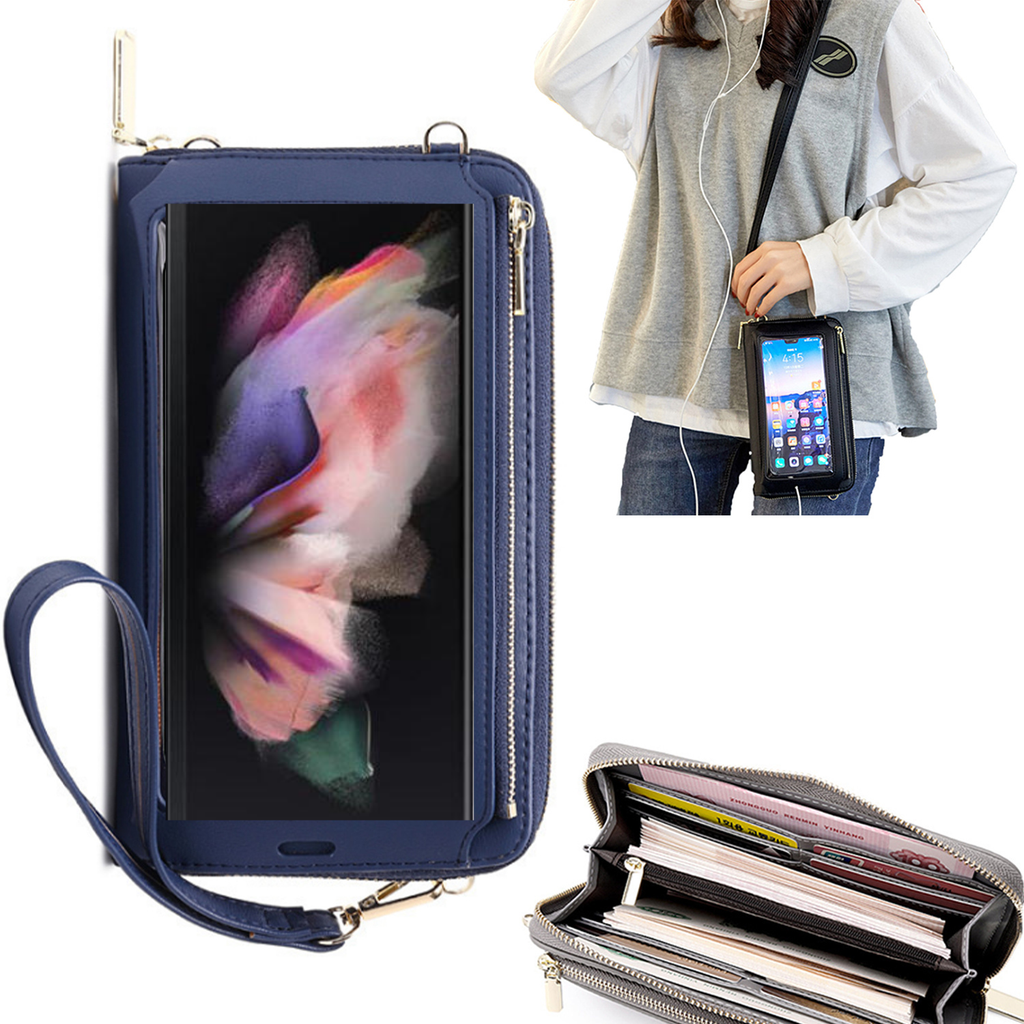 Bolsa Mala tira-colo com função touch ecrã Samsung Z Fold 3 Azul claro