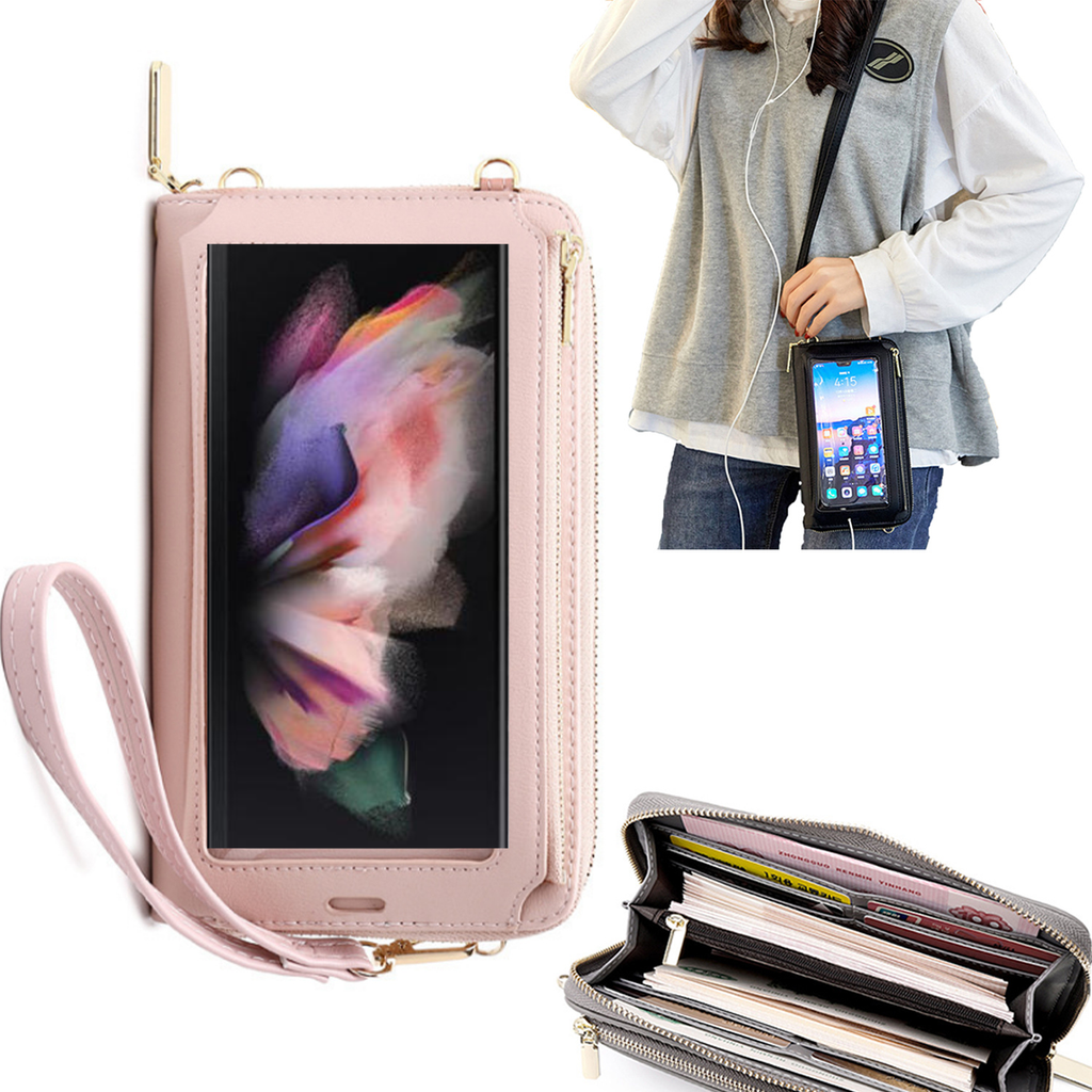 Bolsa Mala tira-colo com função touch ecrã Samsung Z Fold 3 Rosa