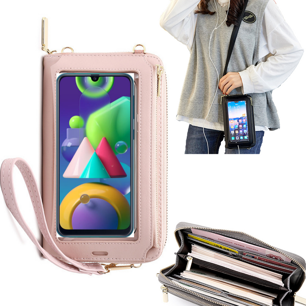 Bolsa Mala tira-colo com função touch ecrã Samsung M21 Rosa
