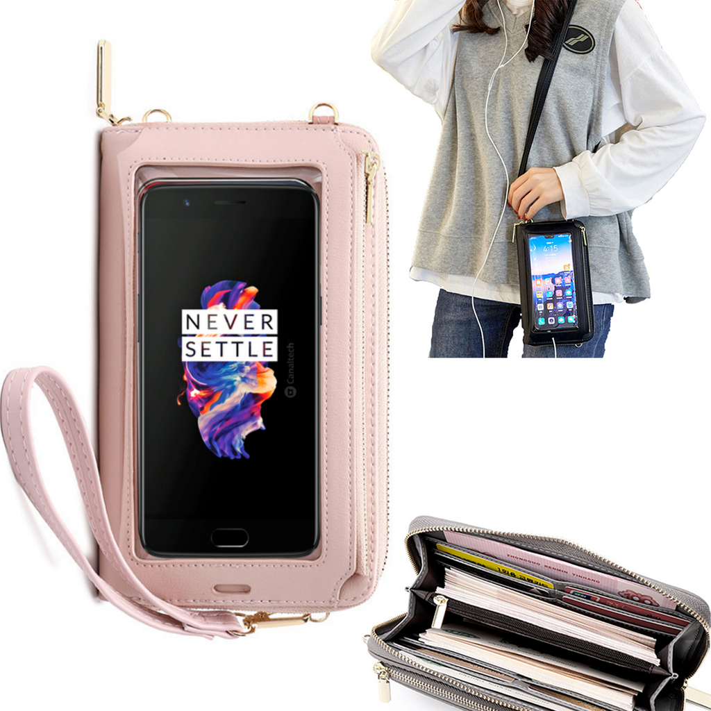 Bolsa Mala tira-colo com função touch ecrã OnePlus 5 Rosa
