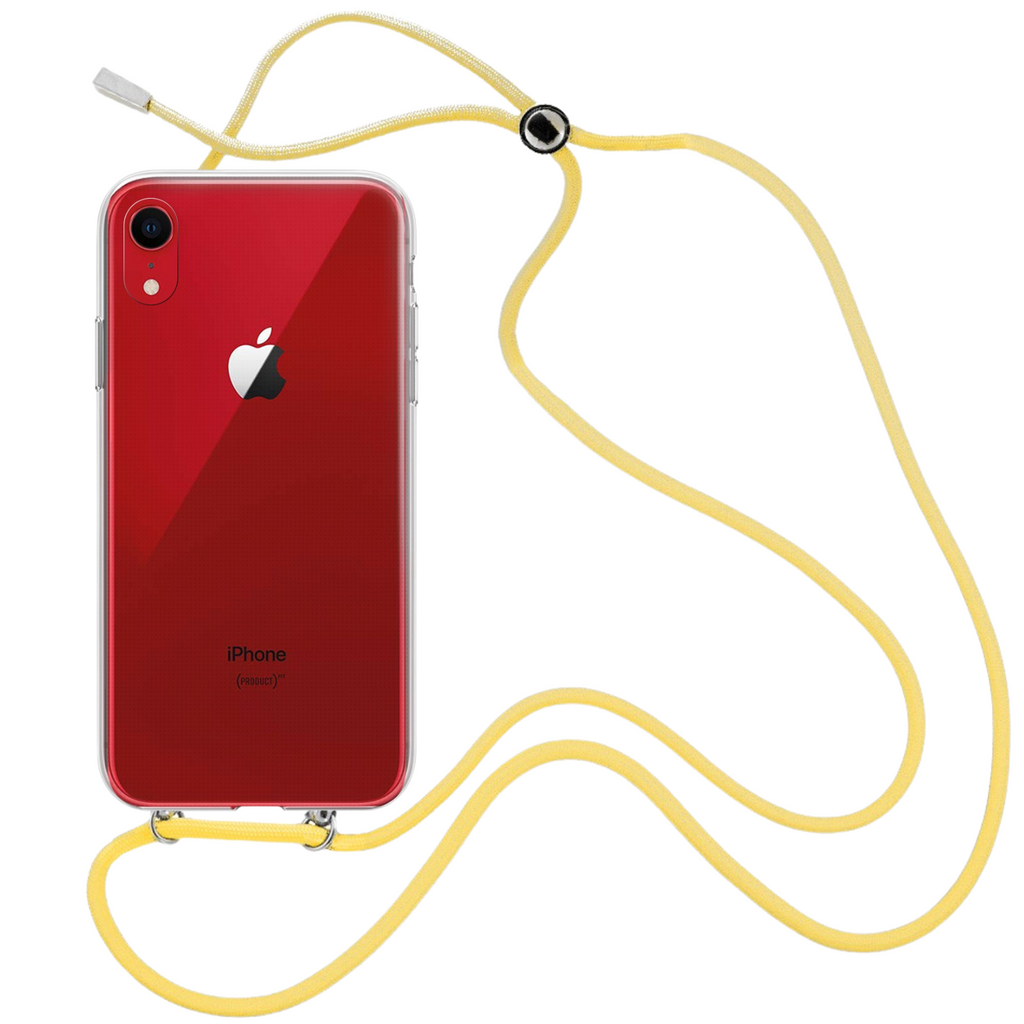 Capa cristal com fio cordão amarelo para iPhone XR