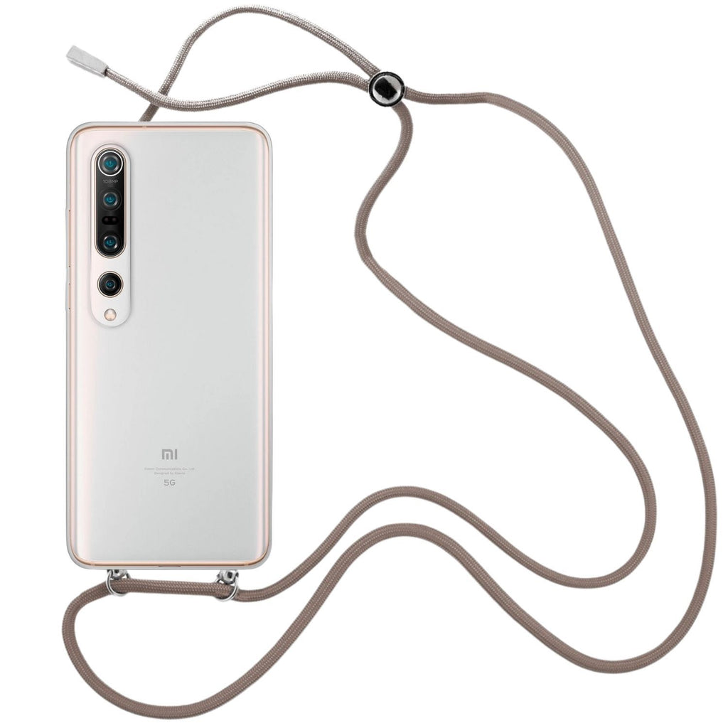 Capa cristal com fio cordão castanho para Xiaomi Mi 10 Pro