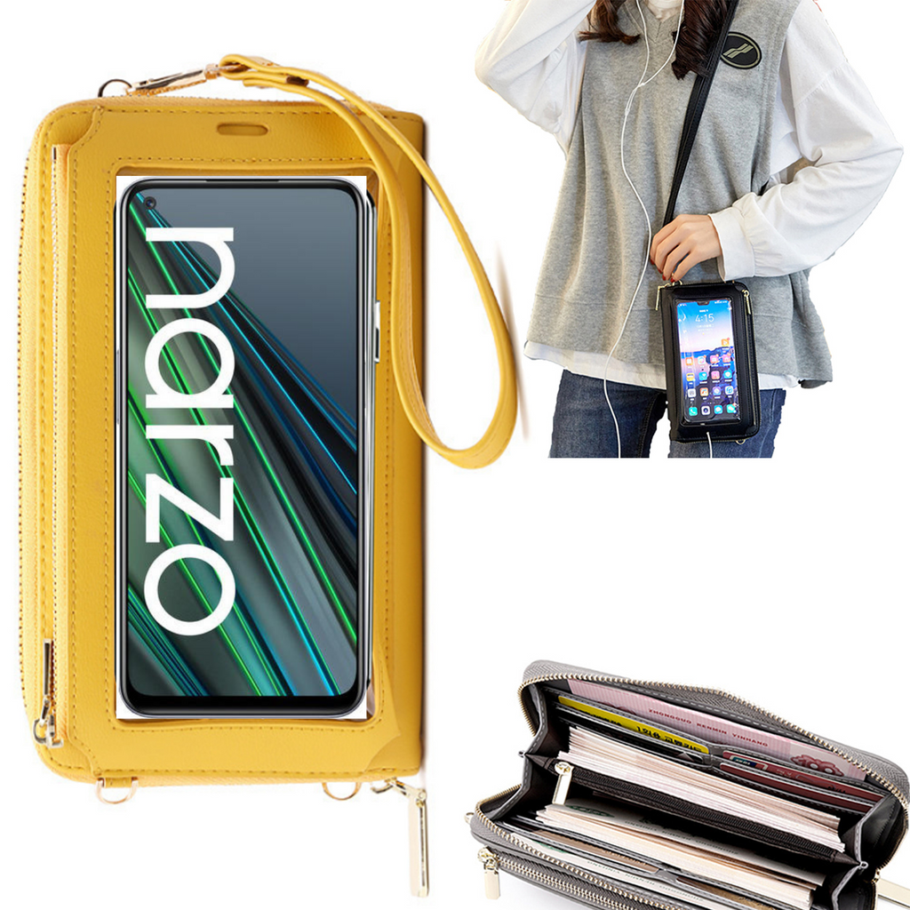 Bolsa Mala tira-colo com função touch ecrã Realme Narzo 30 5G Amarelo