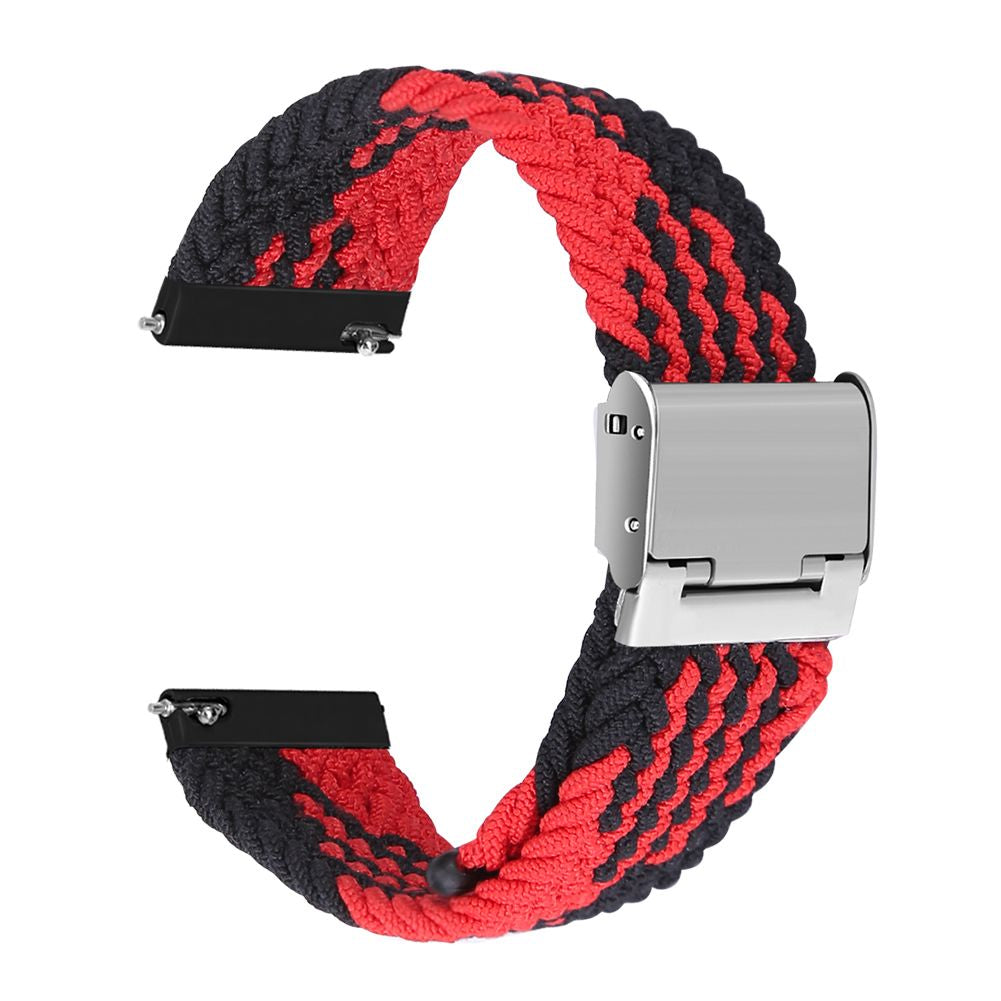Bracelete entrançada Solo loop ajustável para Realme Watch 3 Vermelho e Preto