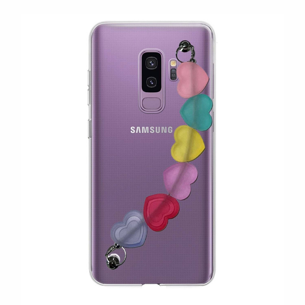 Capa cristal com suporte corações para Samsung Galaxy S9 Plus