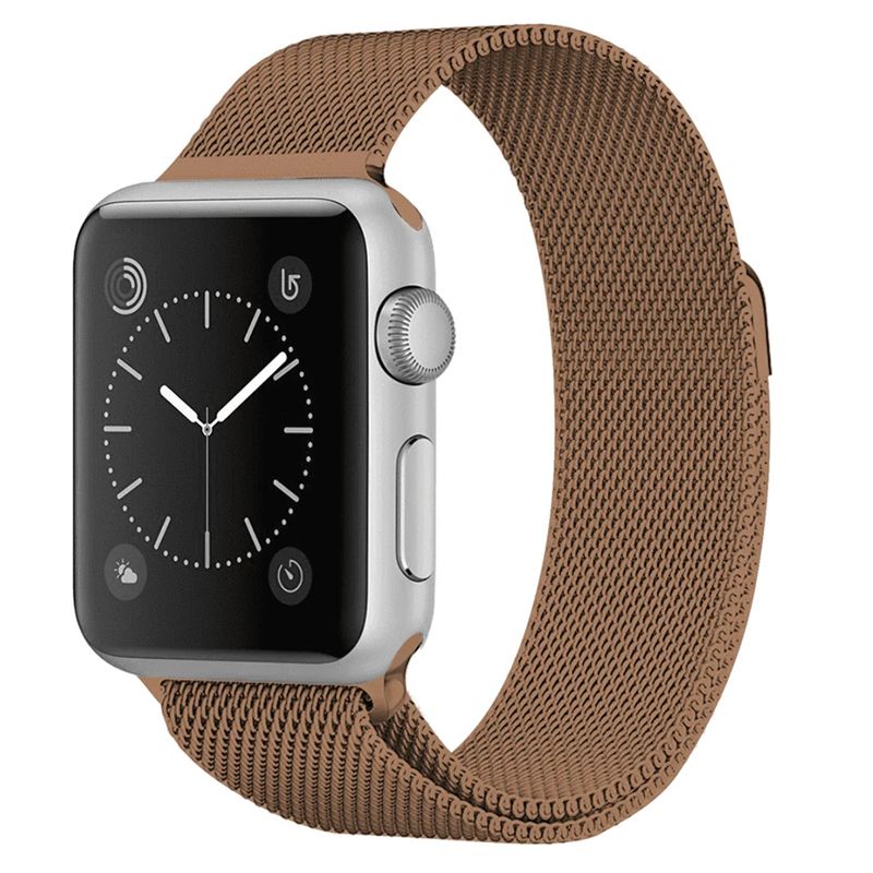 Pulseira Bracelete Milanese Loop Apple Watch SE 2022 44mm Castanho