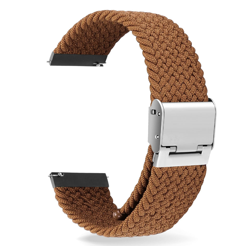 Bracelete entrançada Solo loop ajustável para Samsung Galaxy Watch 5 Pro 45mm Castanho