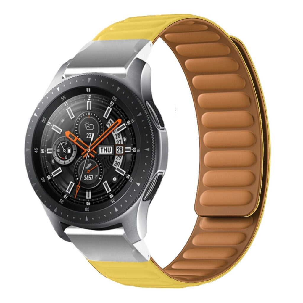 Pulseira Bracelete de elos magnéticos para Garmin fenix 6 Edição Pro Solar Amarelo