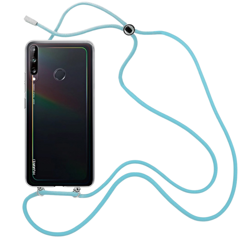 Capa cristal com fio cordão azul para Huawei P40 Lite E