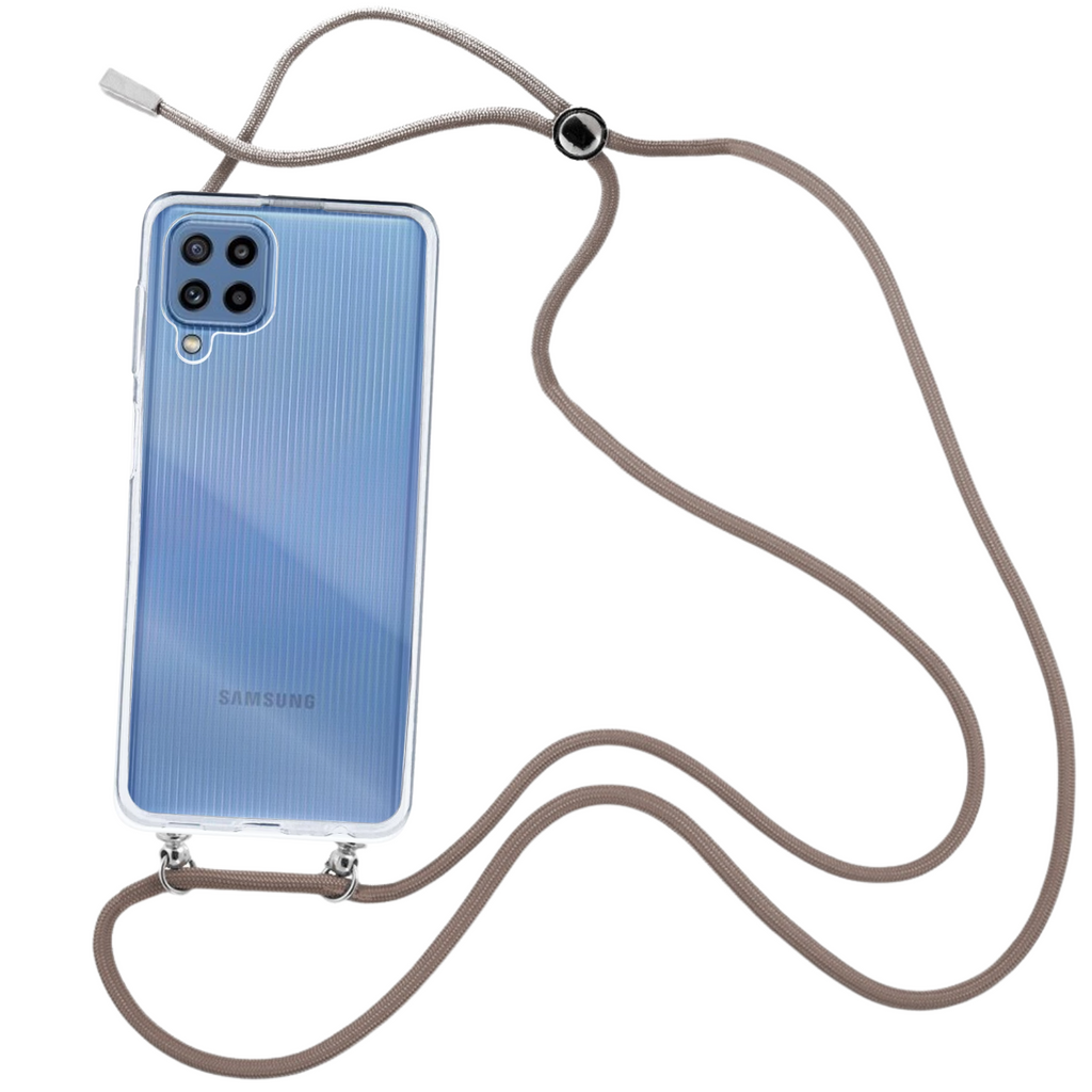 Capa cristal com fio cordão castanho para Samsung Galaxy M32