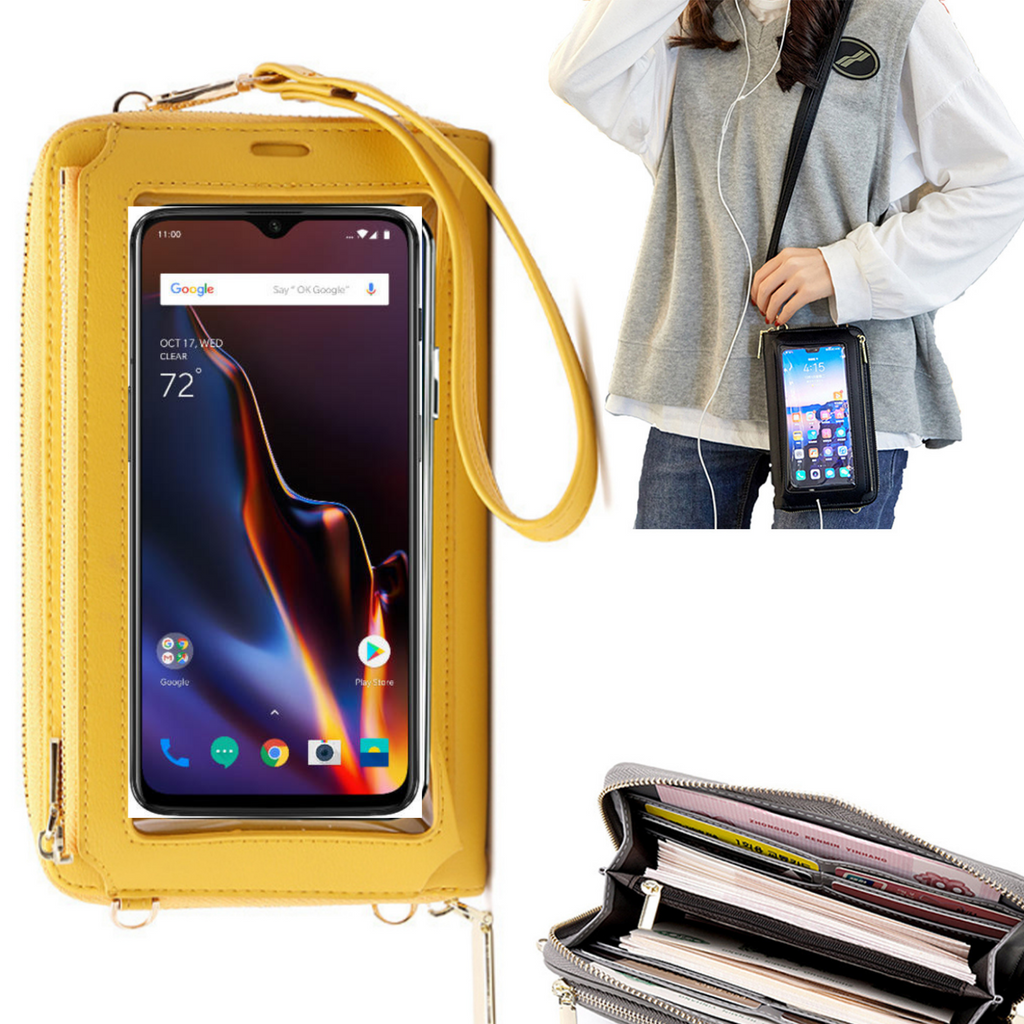 Bolsa Mala tira-colo com função touch ecrã OnePlus 6T Amarelo