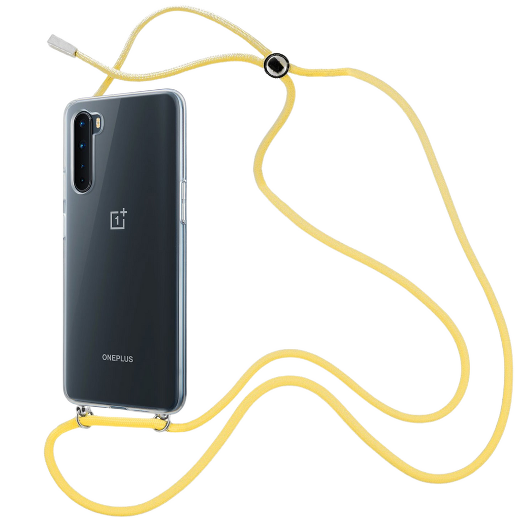 Capa cristal com fio cordão amarelo para Oneplus Nord