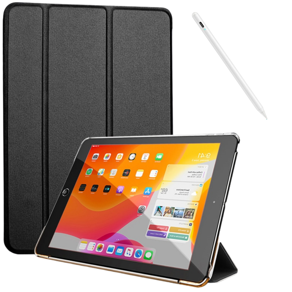 Capa Book Cover Folio com Smart Seep Preto e Caneta stylus com palm rejection iPad  9.7 2018