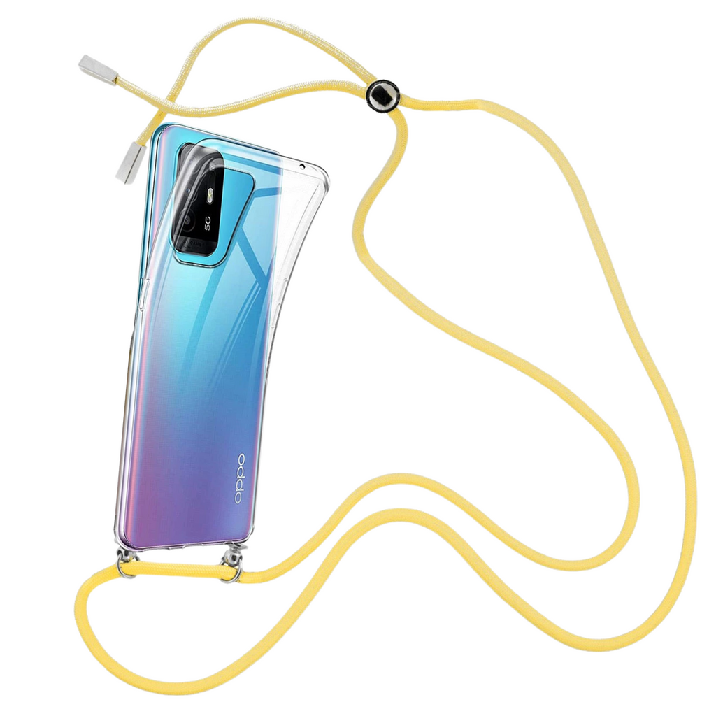 Capa cristal com fio cordão amarelo para Oppo A95 5G