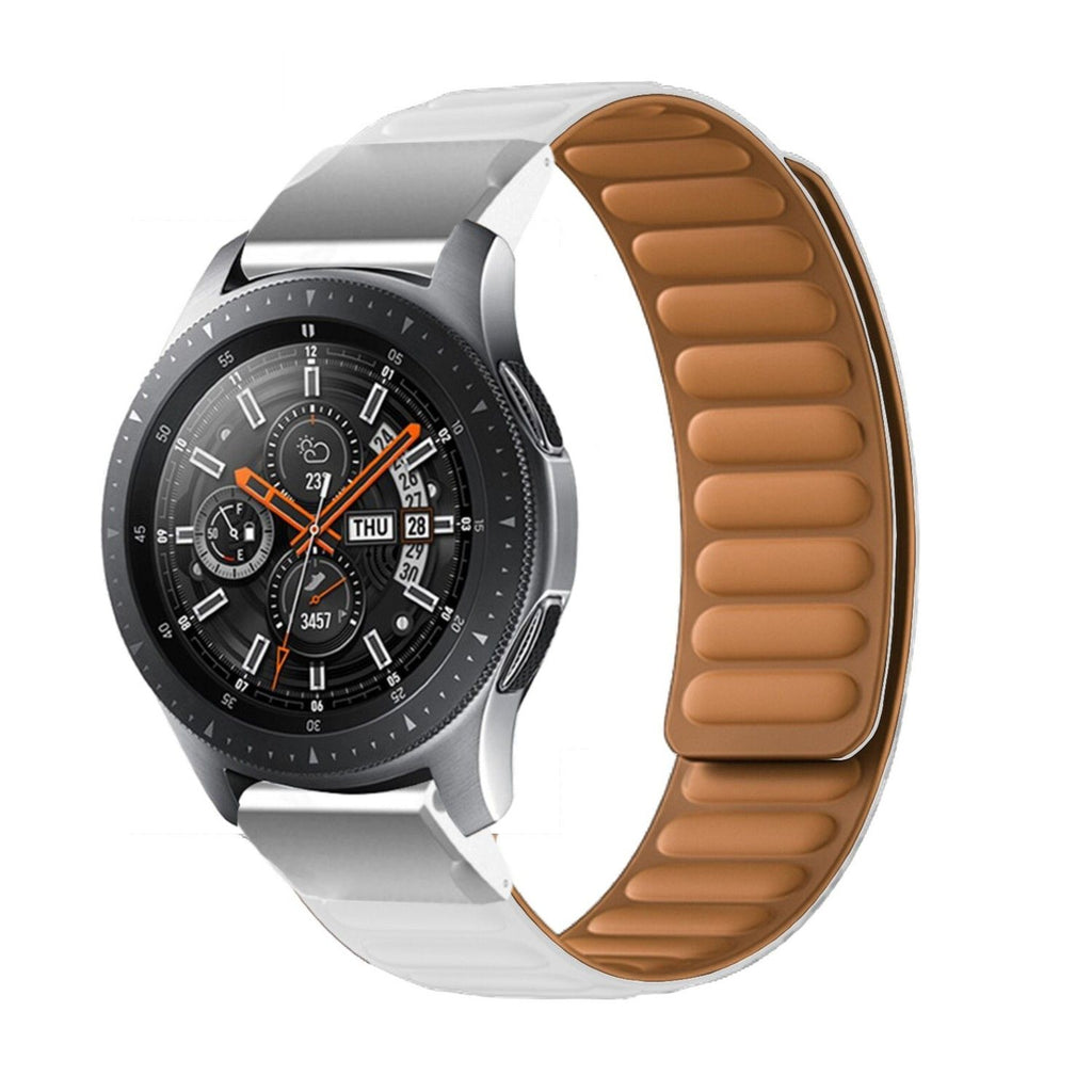 Pulseira Bracelete de elos magnéticos para Garmin fenix 6 Edição Pro Solar Branco