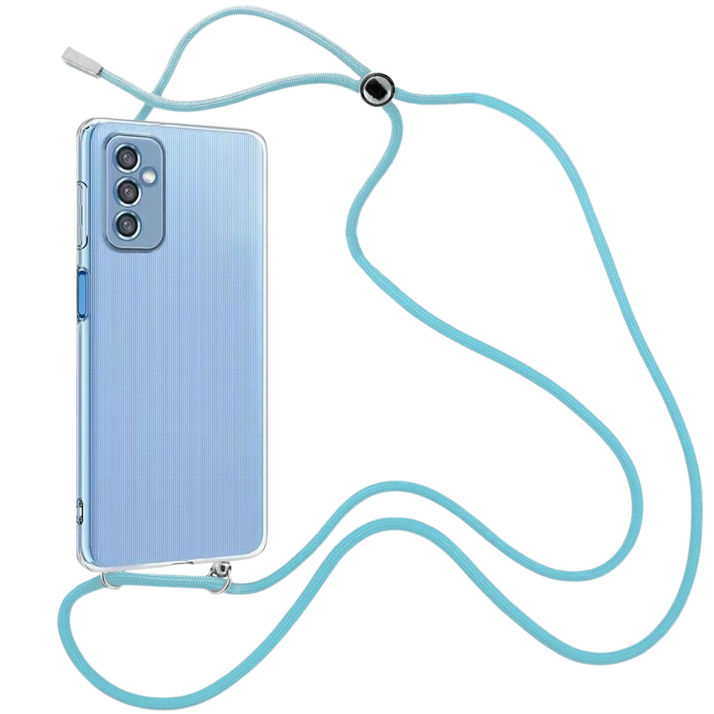 Capa cristal com fio cordão azul para Samsung Galaxy M52 5G