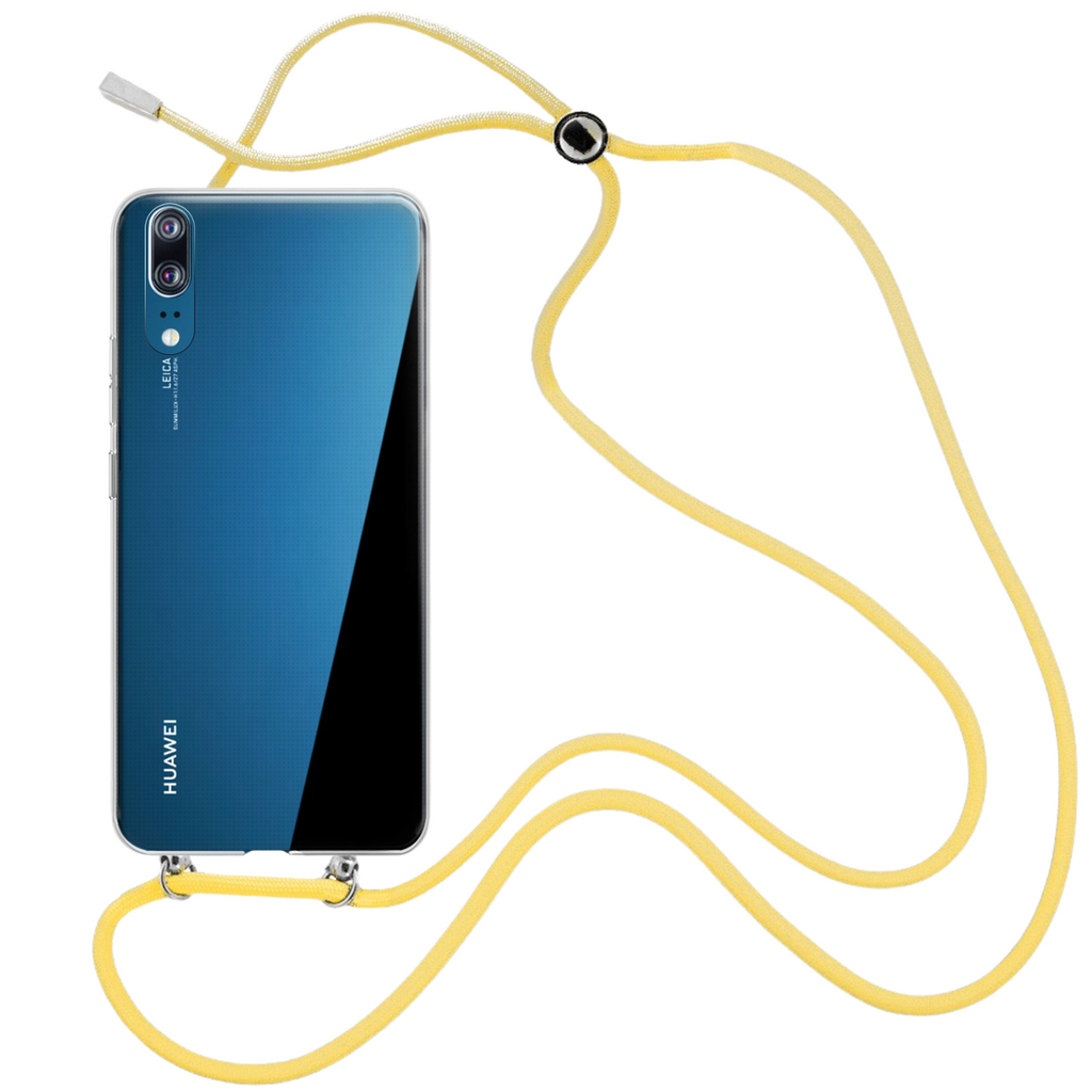 Capa cristal com fio cordão amarelo para Huawei P20