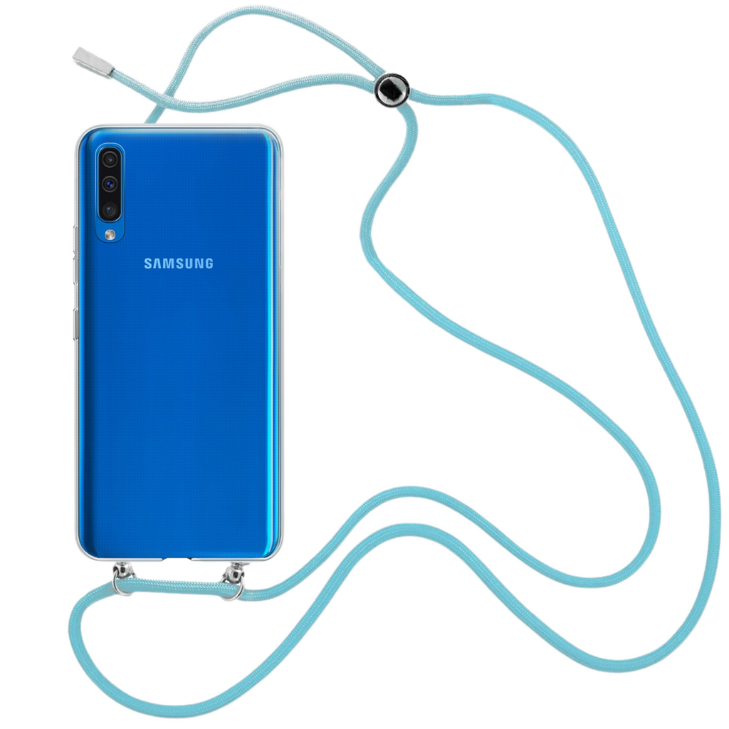 Capa cristal com fio cordão azul para Samsung Galaxy A50