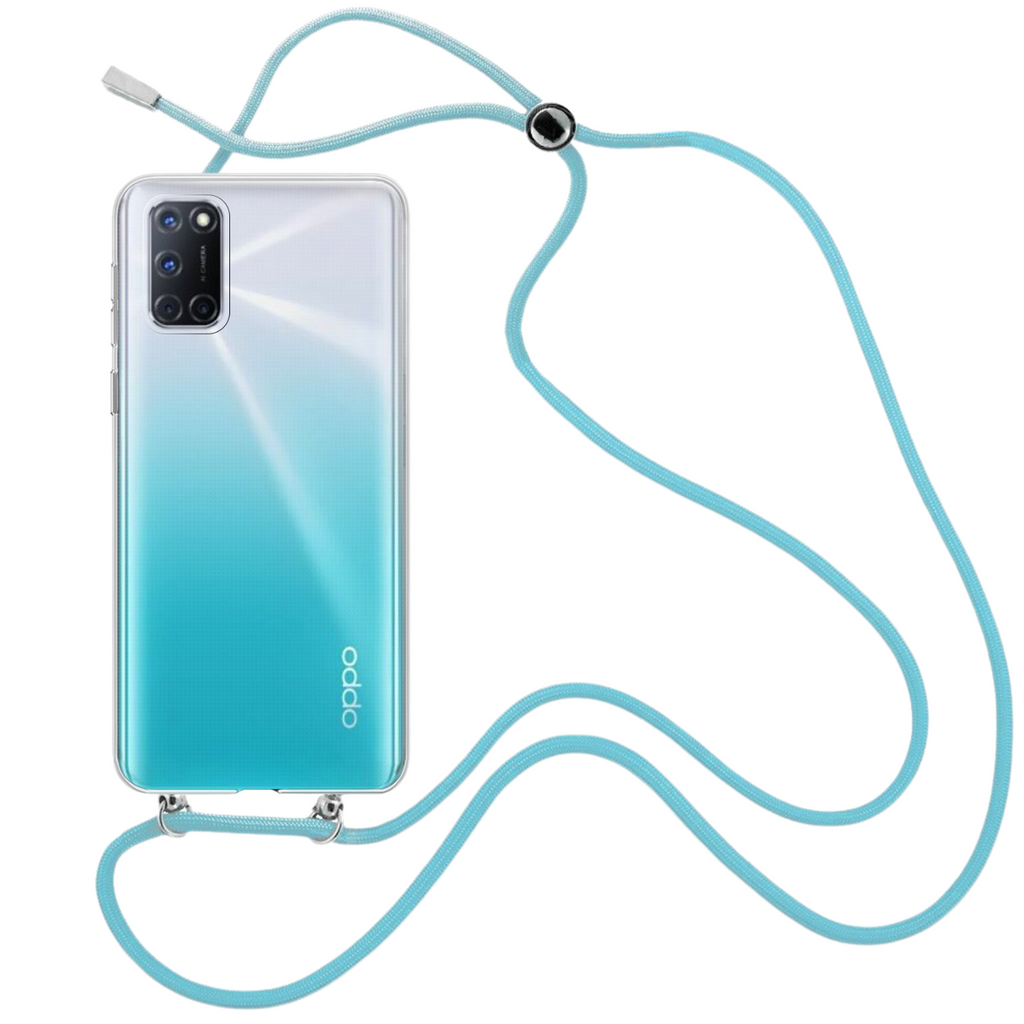 Capa cristal com fio cordão azul para Oppo A52