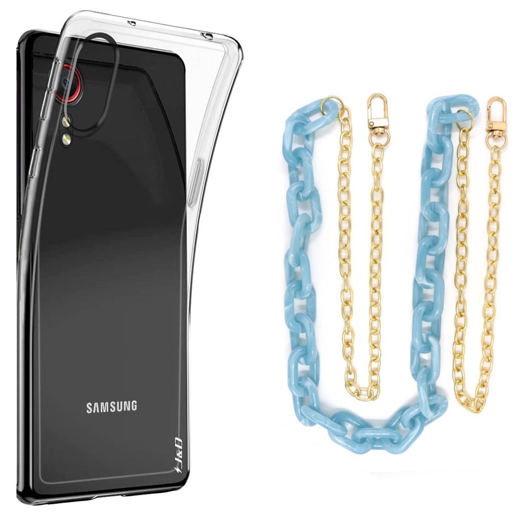 Capa cristal com cordão corrente azul para Samsung Galaxy XCover 5