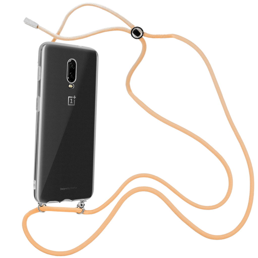 Capa cristal com fio cordão laranja para Oneplus 6T