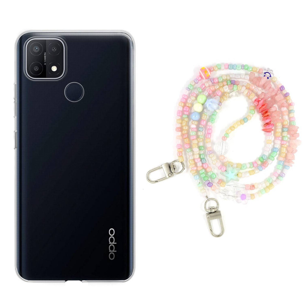 Capa cristal com fio miçanga baby para Oppo A15