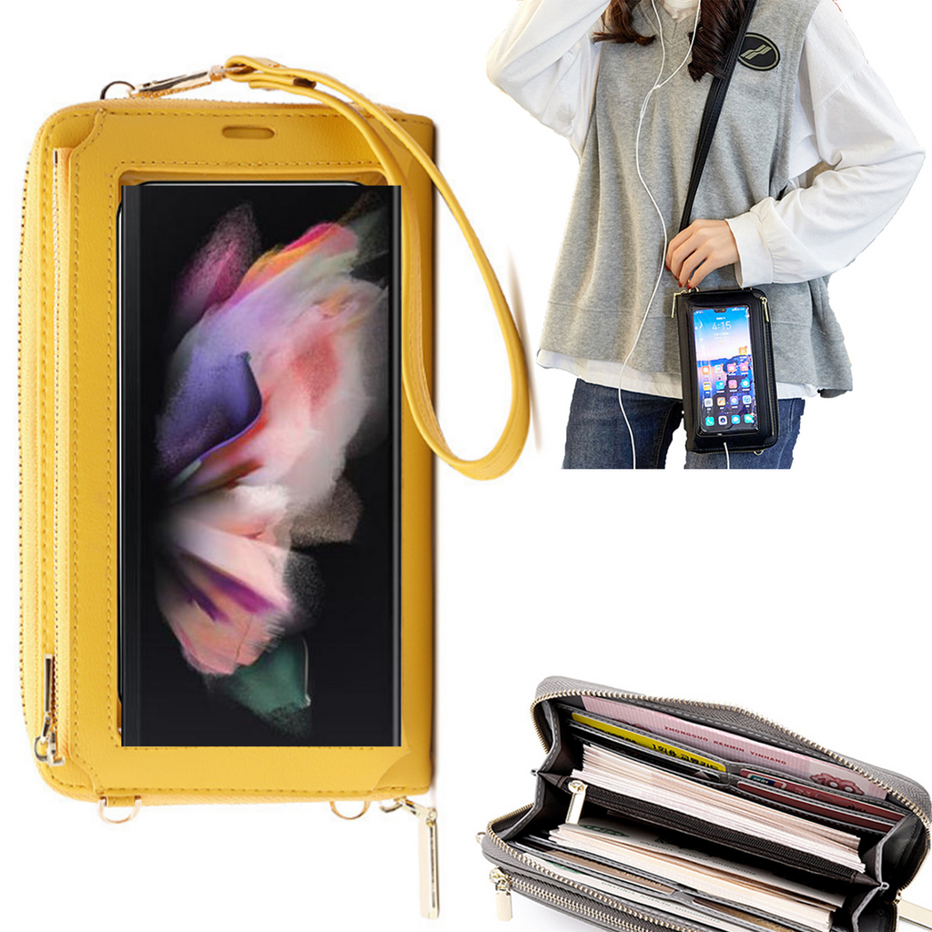 Bolsa Mala tira-colo com função touch ecrã Samsung Z Fold 3 Amarelo