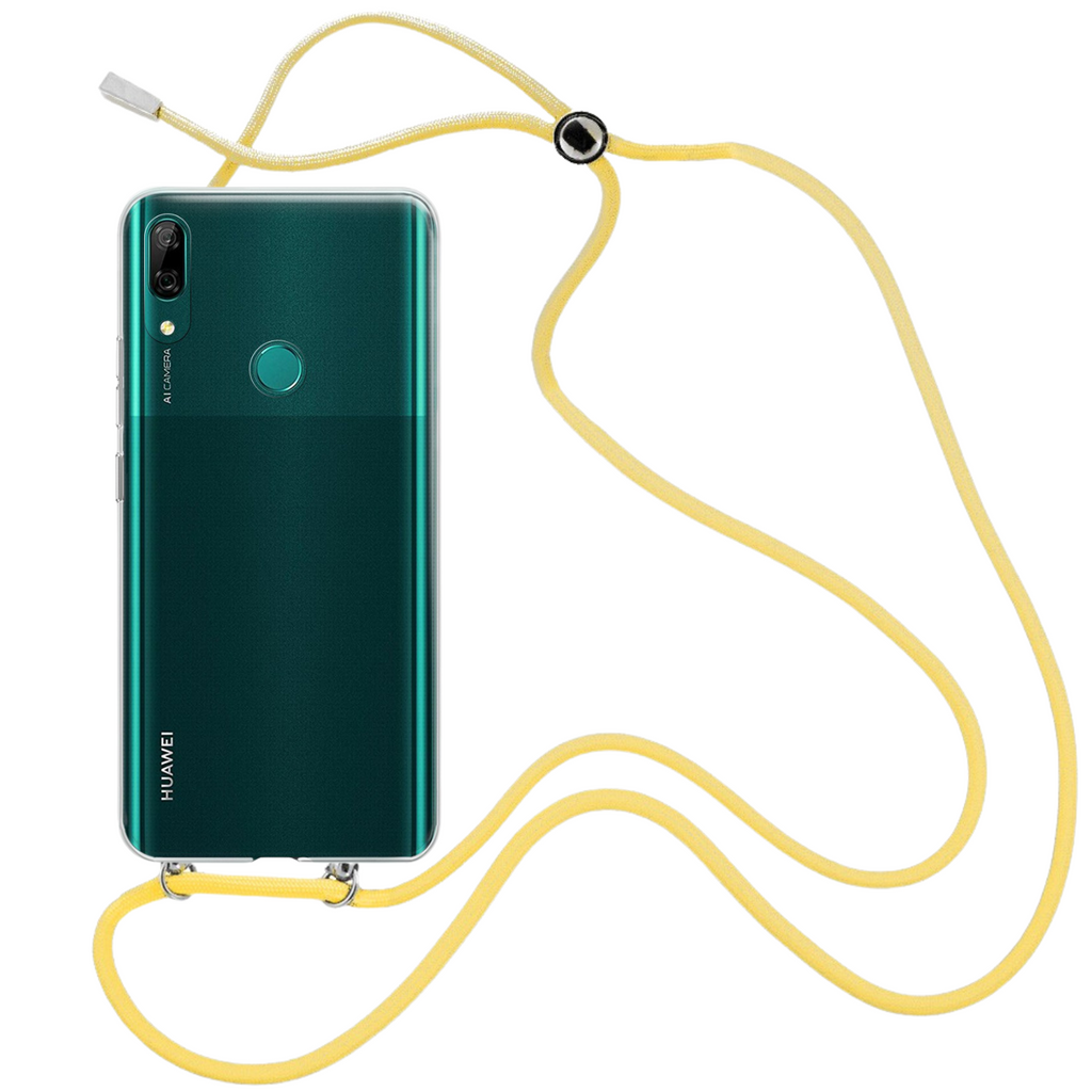 Capa cristal com fio cordão amarelo para Huawei P Smart Z