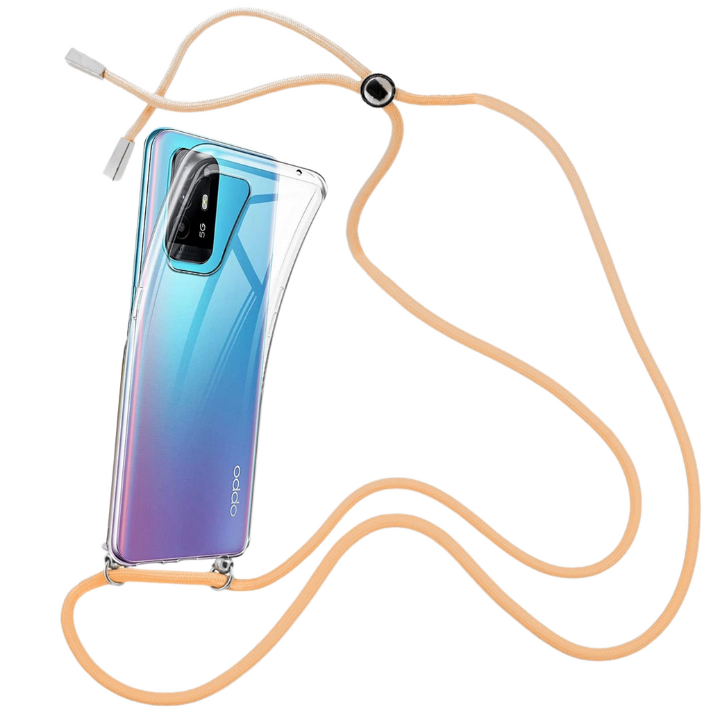 Capa cristal com fio cordão laranja para Oppo A94 5G