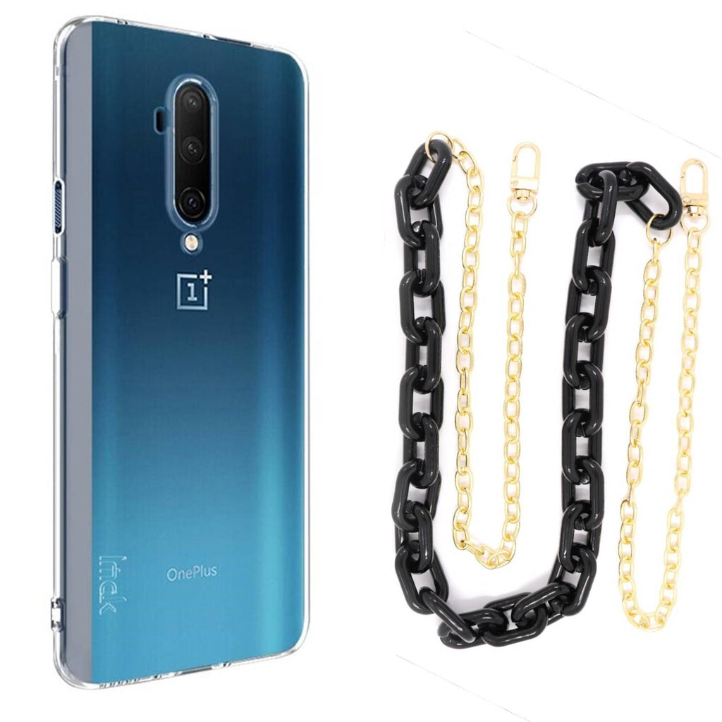 Capa cristal com cordão corrente preto para Oneplus 7T Pro