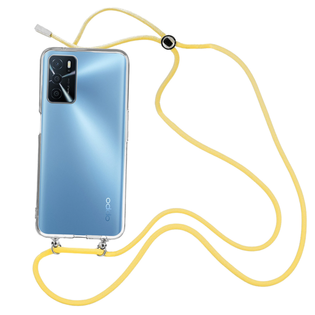 Capa cristal com fio cordão amarelo para Oppo A16