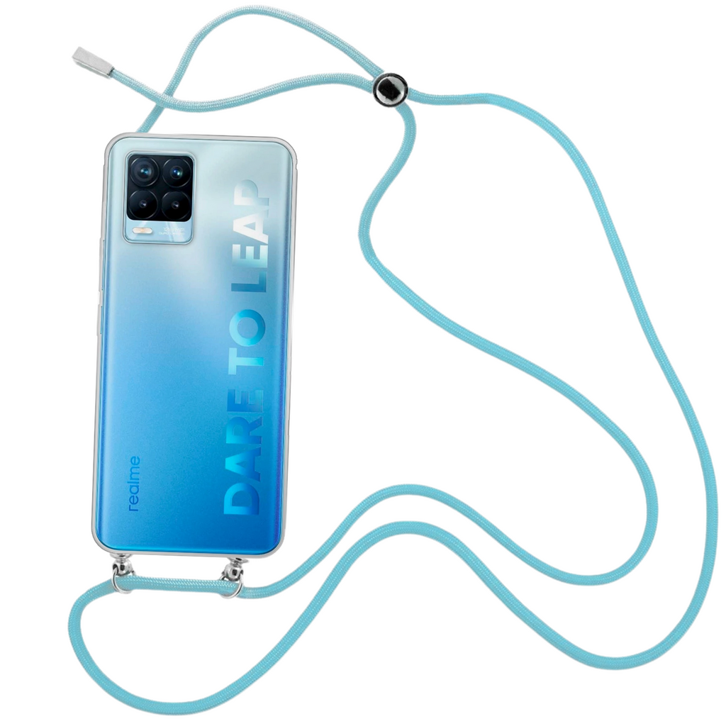 Capa cristal com fio cordão azul para Realme 8 Pro