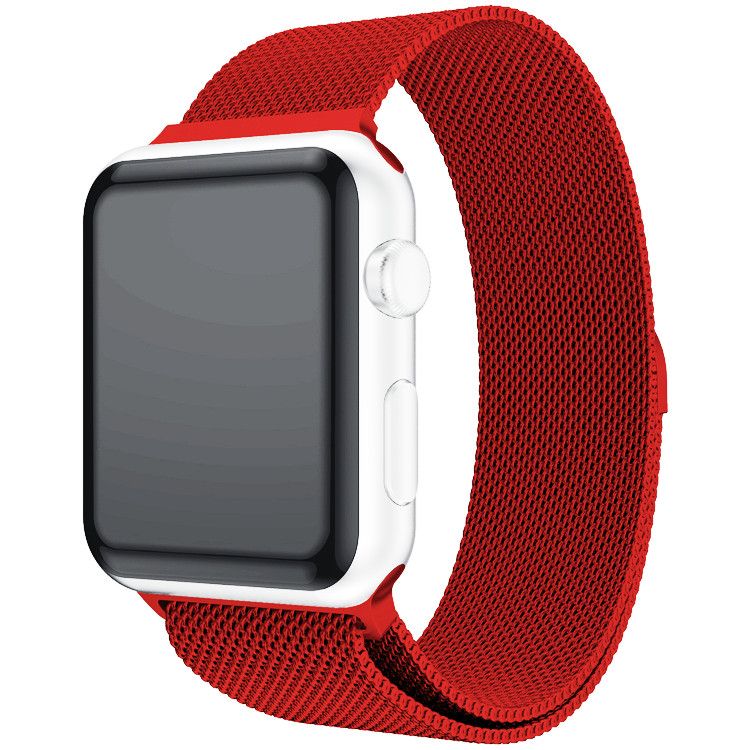 Pulseira Bracelete Milanese Loop Apple Watch SE 2022 44mm Vermelho