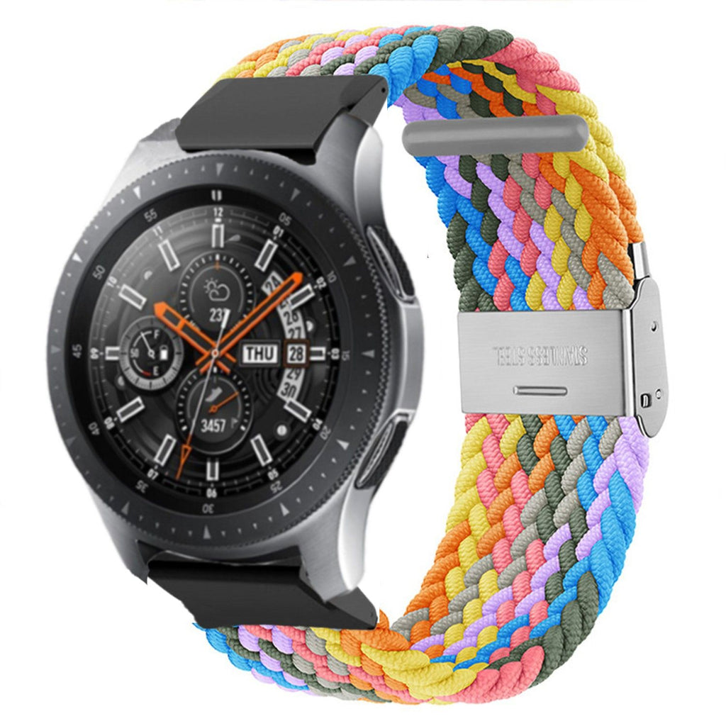 Bracelete entrançada Solo loop ajustável para Garmin fenix 6 Solar Colorida