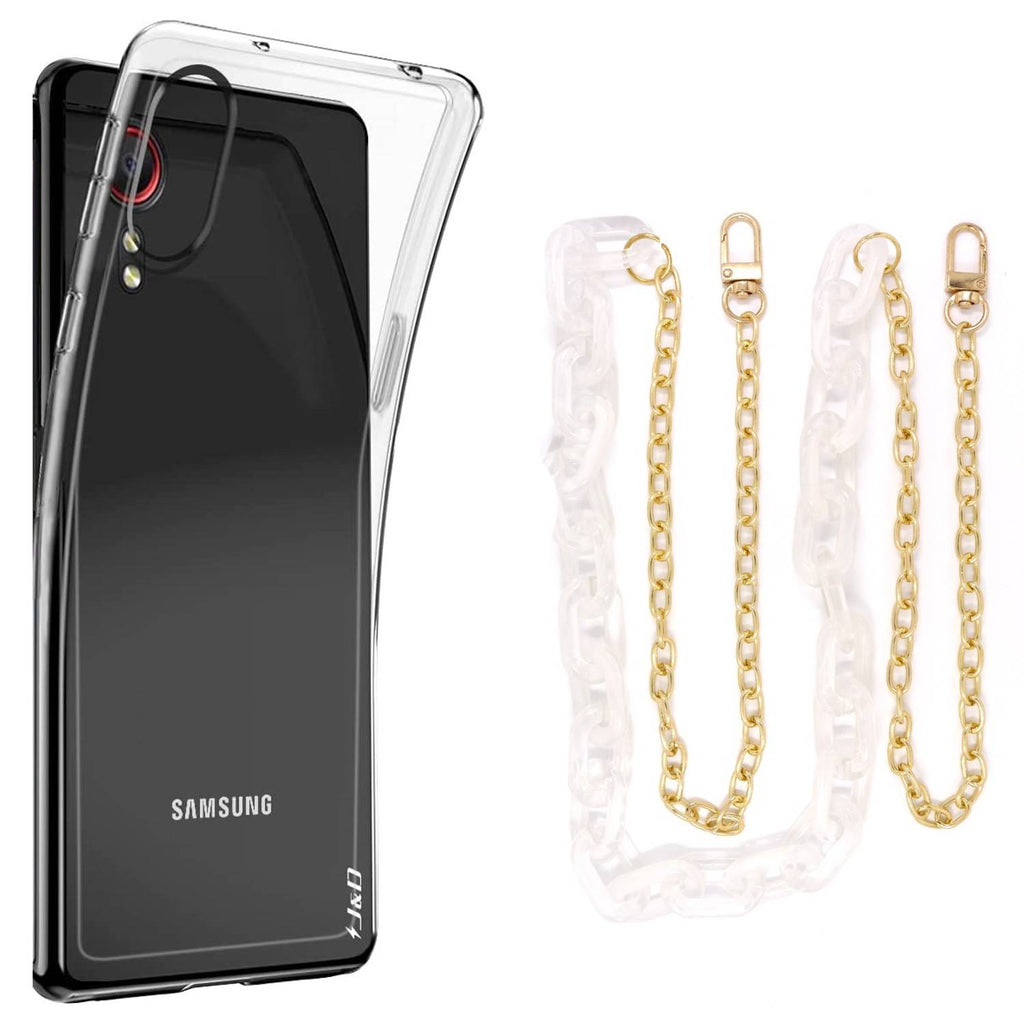 Capa cristal com cordão corrente branco para Samsung Galaxy XCover 5