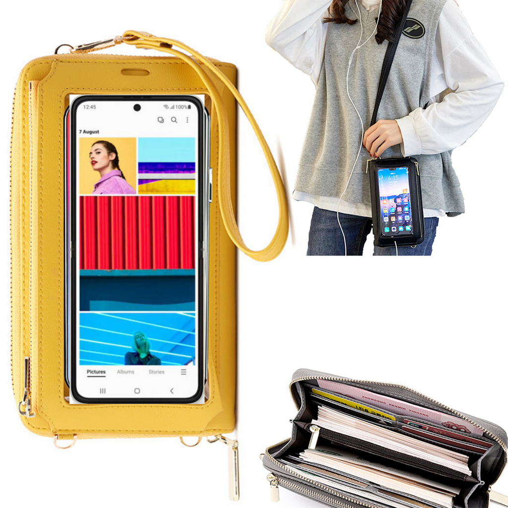 Bolsa Mala tira-colo com função touch ecrã Samsung Z Flip 3 Amarelo