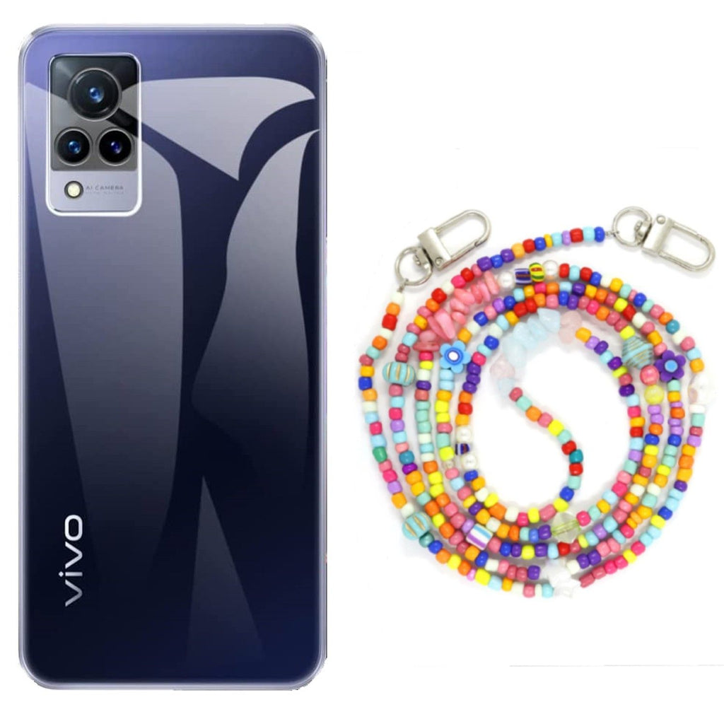 Capa cristal com fio miçanga colorful para Vivo V21