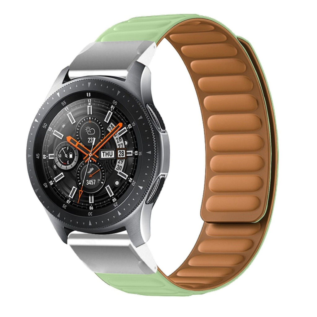 Pulseira Bracelete de elos magnéticos para Garmin fenix 6 Edição Pro Solar Verde Claro