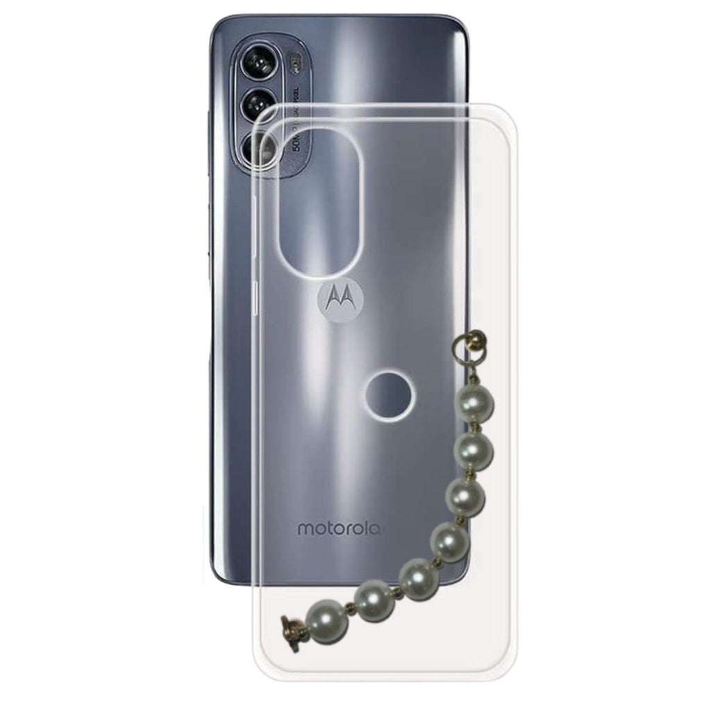 Capa cristal com suporte pérola para Motorola Moto G62 5G