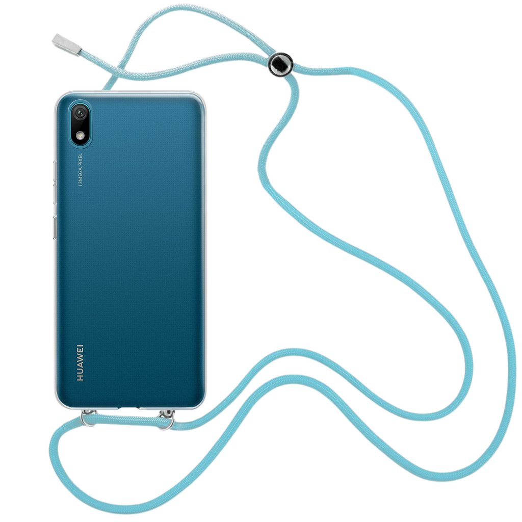 Capa cristal com fio cordão azul para Huawei Y5