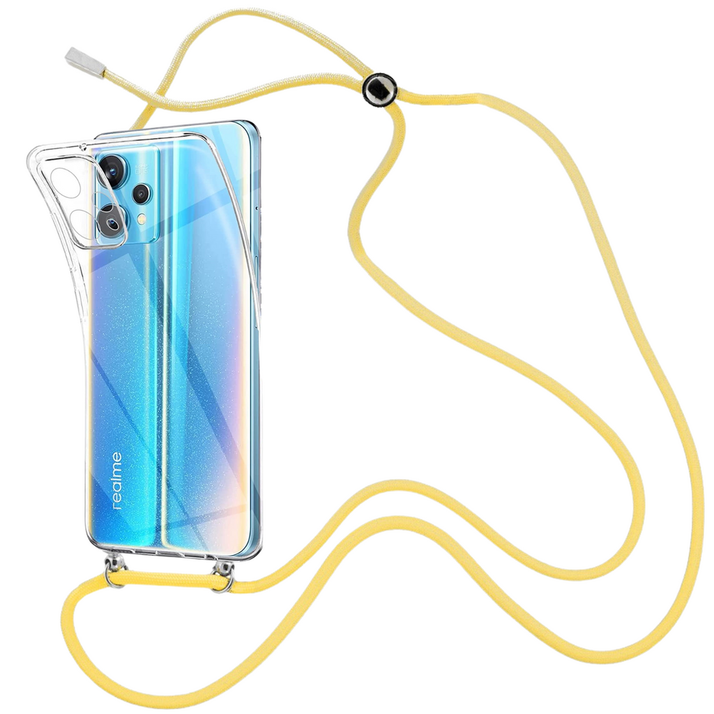 Capa cristal com fio cordão amarelo para Oneplus Nord CE 2 Lite