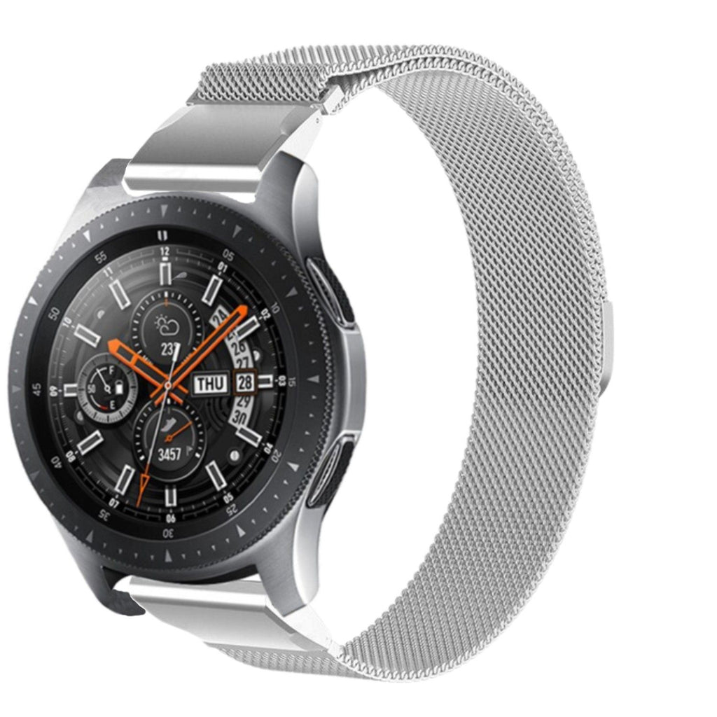 Pulseira Bracelete Milanese Loop Garmin fenix 6 Edição Pro Solar Prata