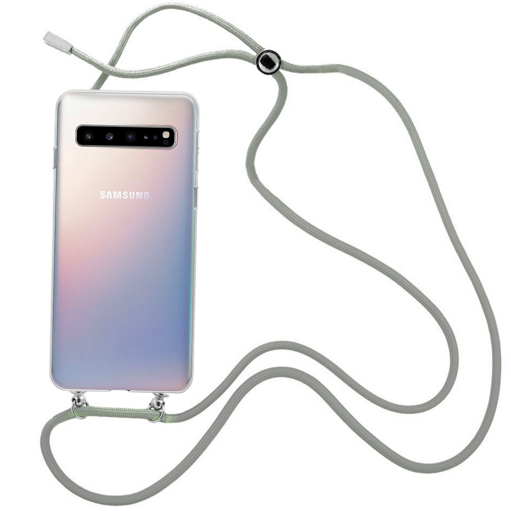 Capa cristal com fio cordão cinza para Samsung Galaxy S10 5G