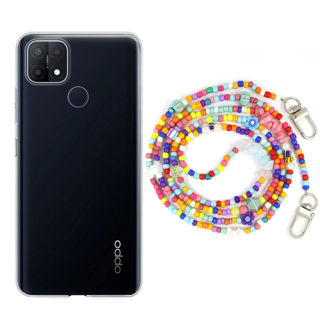 Capa cristal com fio miçanga colorful para Oppo A15