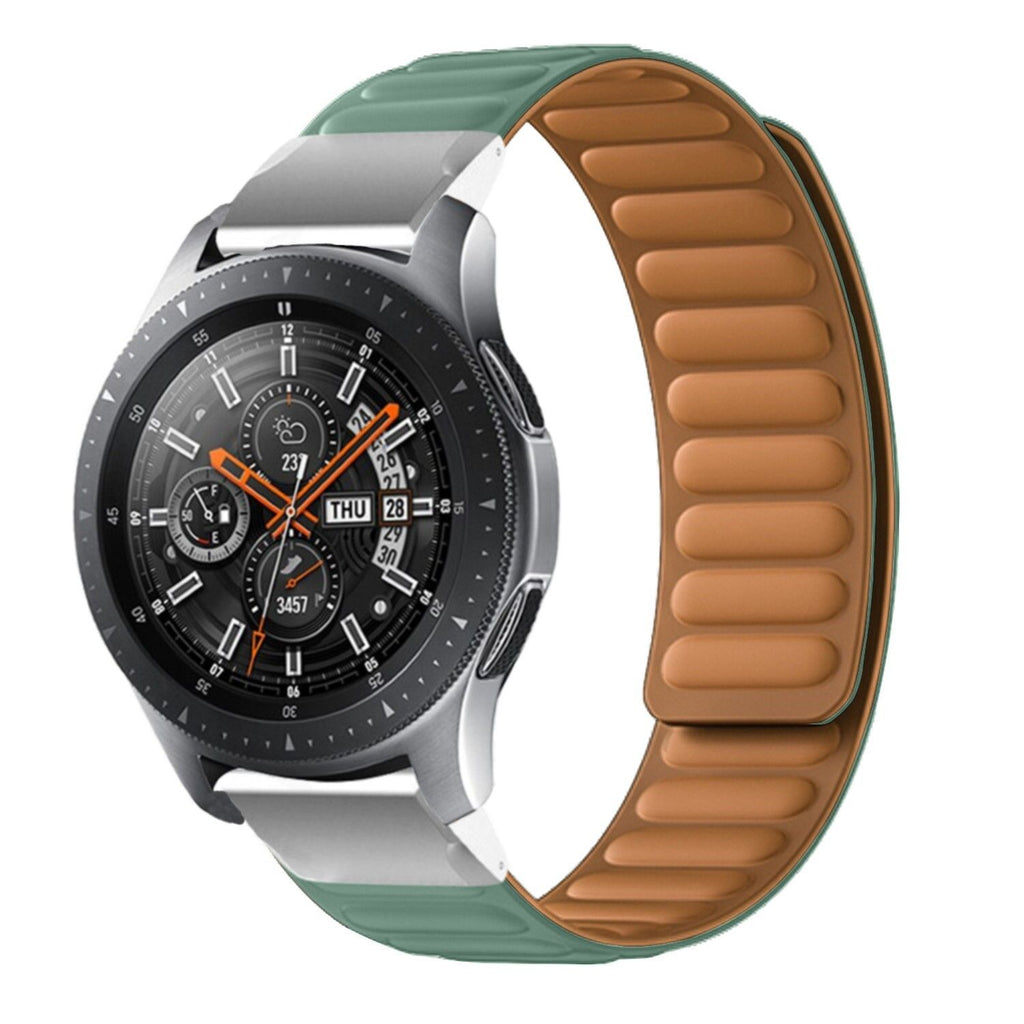 Pulseira Bracelete de elos magnéticos para Garmin fenix 6 Edição Pro Solar Verde