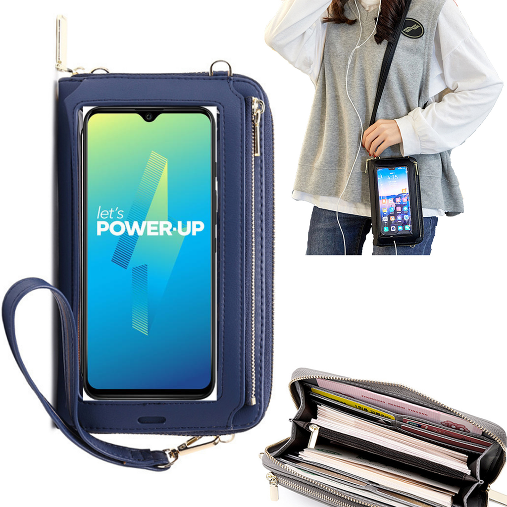 Bolsa Mala tira-colo com função touch ecrã WIKO POWER U20 Azul claro