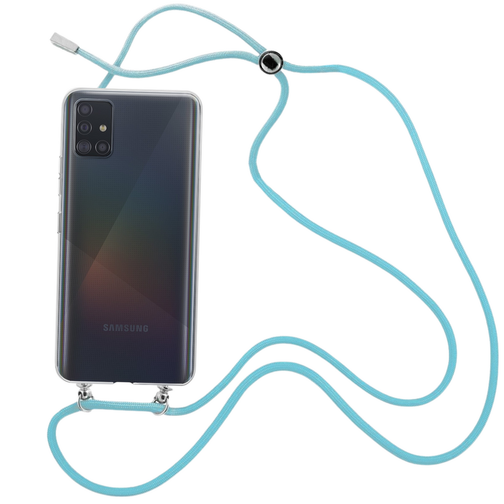 Capa cristal com fio cordão azul para Samsung Galaxy A71