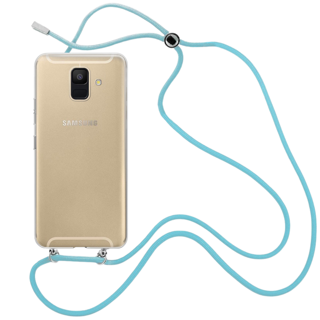 Capa cristal com fio cordão azul para Samsung Galaxy A6 Plus