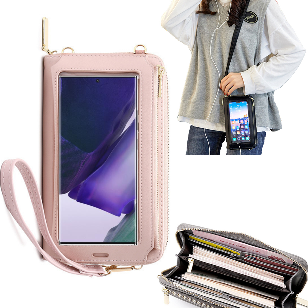 Bolsa Mala tira-colo com função touch ecrã Samsung Note 20 Ultra Rosa