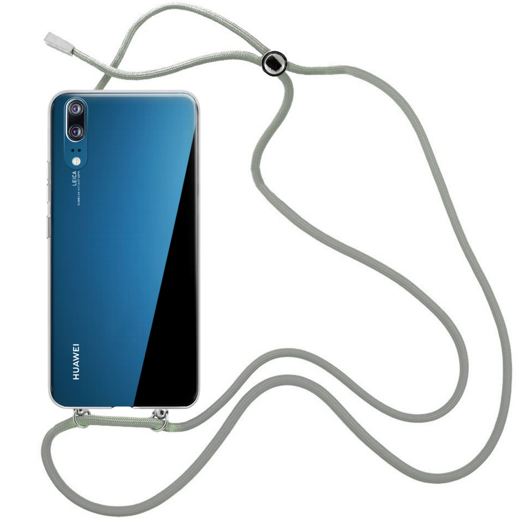 Capa cristal com fio cordão cinza para Huawei P20